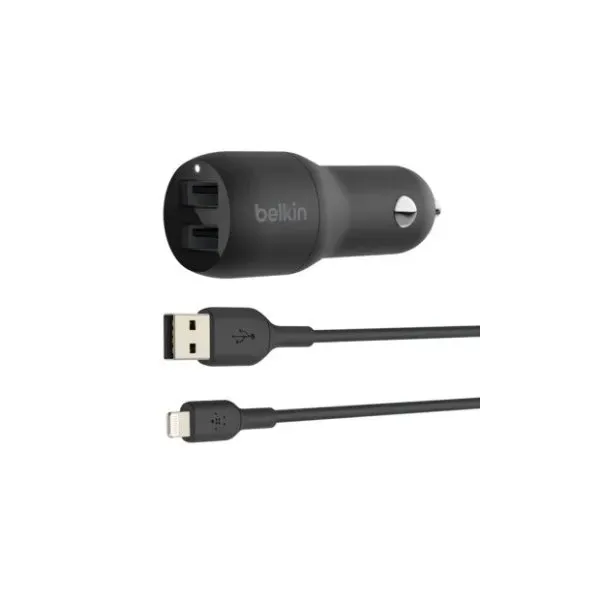 Cargador De Coche Belkin Ccb001btbk Doble Usb-a 24w (12w X2) Color Negro