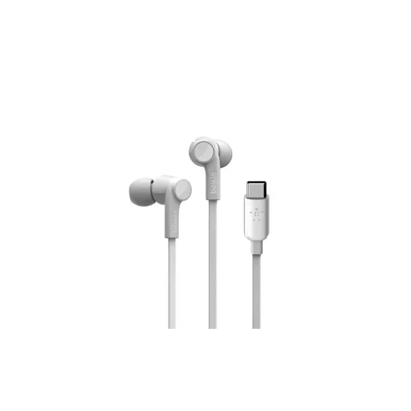 Belkin Rockstar Auriculares USB-C Blancos 