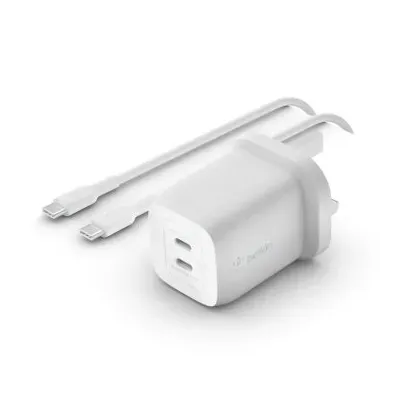 Belkin BOOST CHARGE PRO Cargador USB-C GaN Doble con PPS 65 W +