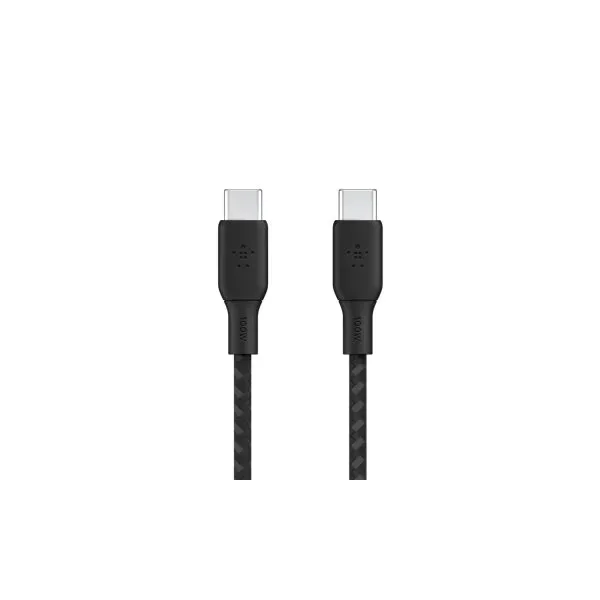 Belkin BoostCharge Cable USB-C a USB-C Doble Trenzado PD 100W 2M Negro