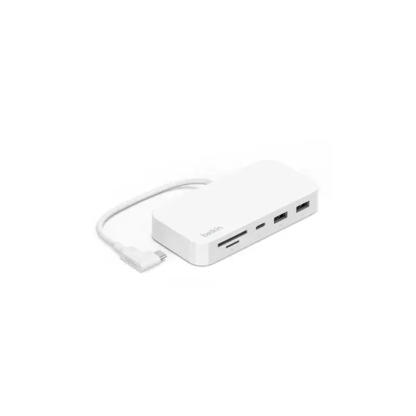 Belkin Connect Hub USB-C Multipuerto 6 en 1 con Soporte de Montaje Lector MicroSD/SD USB/USB-C Gigab