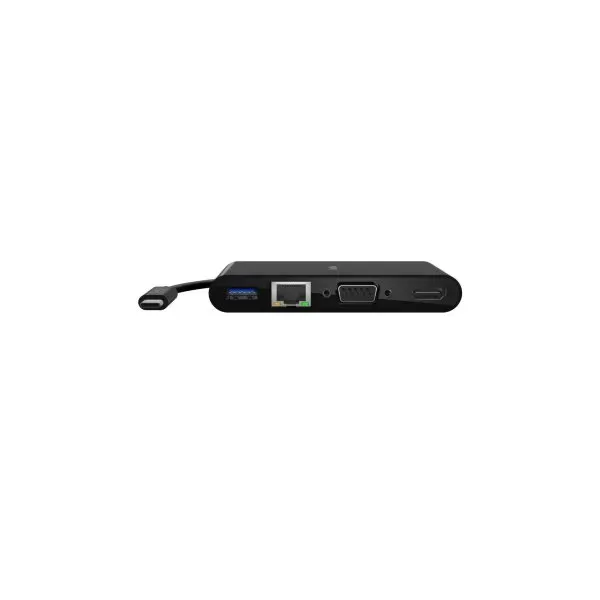 Belkin USB-C Adaptador Multimedia VGA/HDMI/USB 3.0 y Ethernet Negro