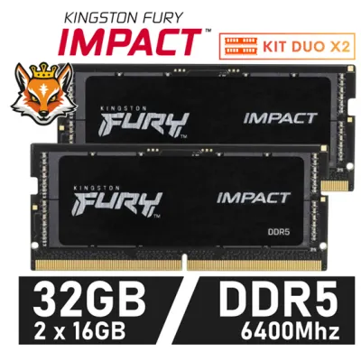 Kingston FURY Impact KIT 32GB a 6400MHz CL38 1.35v (2x16GB) - Kingston FURY Impact KIT 32GB a 6400MHz CL38 1.35v (2x16GB) -