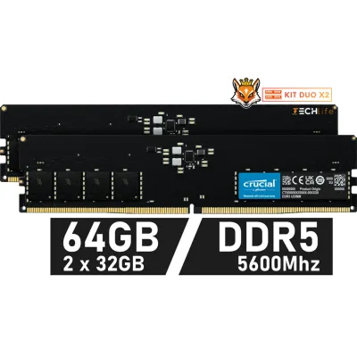 Crucial KIT 64GB DDR5 a 5600MHz CL46 1.1v ( 2x32GB) Crucial KIT 64GB DDR5 a 5600MHz CL46 1.1v ( 2x32GB)