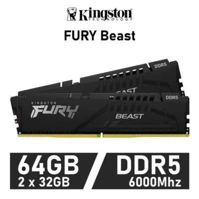 Kingston FURY Beast KIT 32GB DDR5 a 6000MHz CL36 XMP 3.0 1.35v Kingston FURY Beast KIT 32GB DDR5 a 6000MHz CL36 XMP 3.0 1.35v