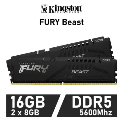 Kingston FURY Beast KIT 16GB DDR5 a 5600MHz CL36 1.25v XMP 3.0 Kingston FURY Beast KIT 16GB DDR5 a 5600MHz CL36 1.25v XMP 3.0