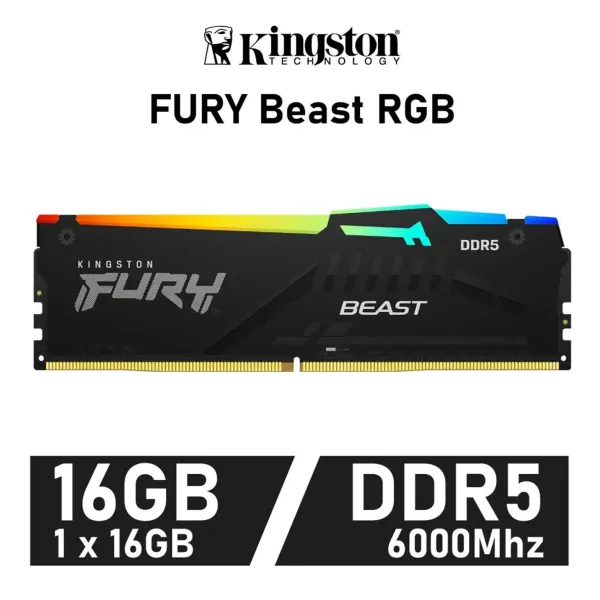 Kingston Fury Beast RGB 16GB DDR5 6000MHz CL30 1.4v