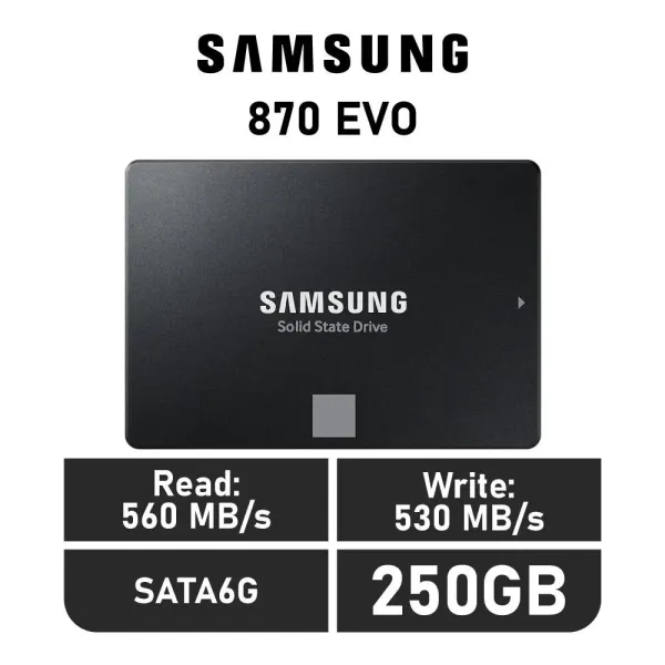 Samsung 870 EVO SSD 2.5" 250GB SATA3 Negro