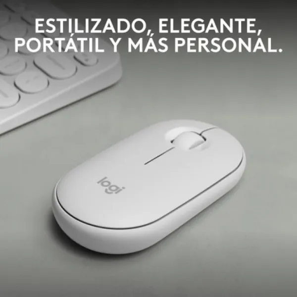 Logitech Pebble Mouse 2 M350s Ratón Inalámbrico Blanco 4000 DPI