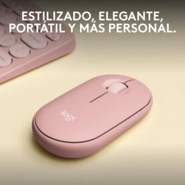 Logitech Pebble Mouse 2 M350s Ratón Inalámbrico Rosa 4000 DPI
