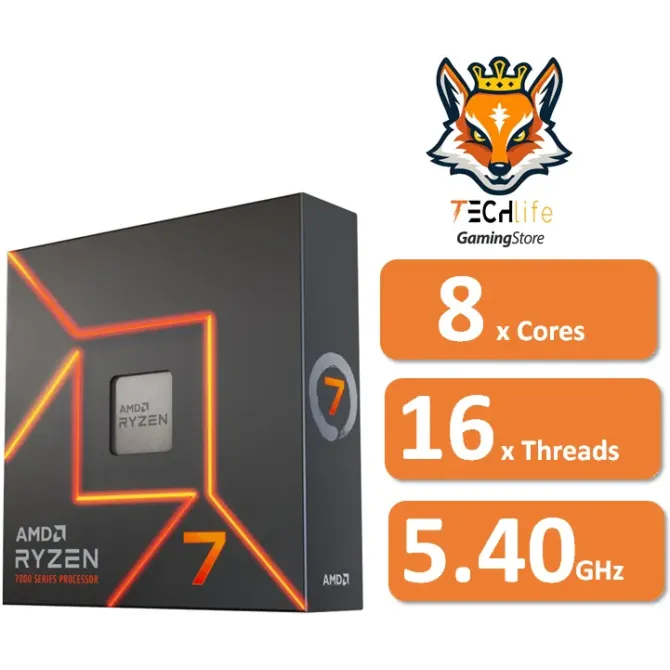 AMD Ryzen 7 7700X 4.5 GHz Box sin Ventilador