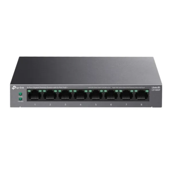 TP-Link LS108GP Switch 8 Puertos Gigabit PoE+ hasta 250 m de Transmisión