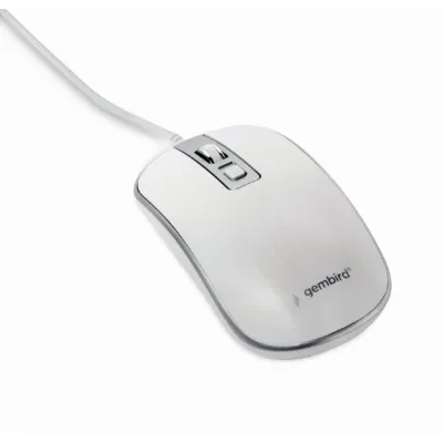 RATON GEMBIRD WIRED OPTICAL MOUSE USB WHITE SILVER RATON GEMBIRD WIRED OPTICAL MOUSE USB WHITE SILVER