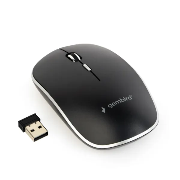 Gembird MUSW-4BS-01 Ratón Óptico Inalámbrico 1600DPI Negro