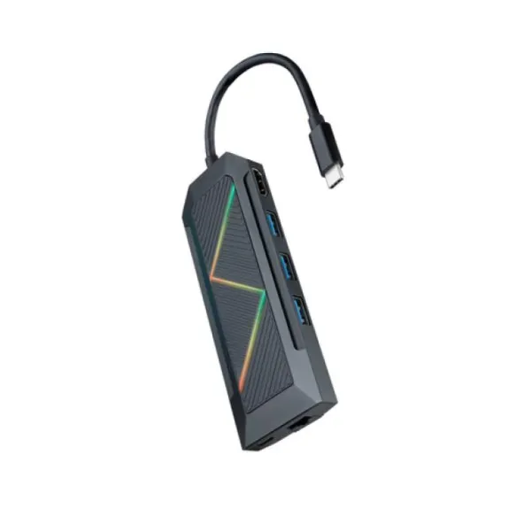 Nanocable Hub 8 en 1 USB-C a USB/USB-C/HDMI/RJ45/Lector Tarjetas/PD 100W