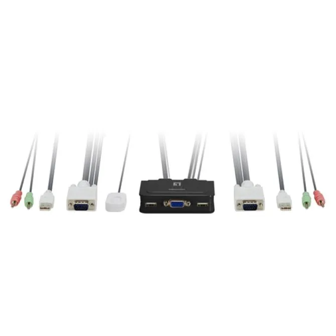 LevelOne KVM 2 Puertos USB + Audio