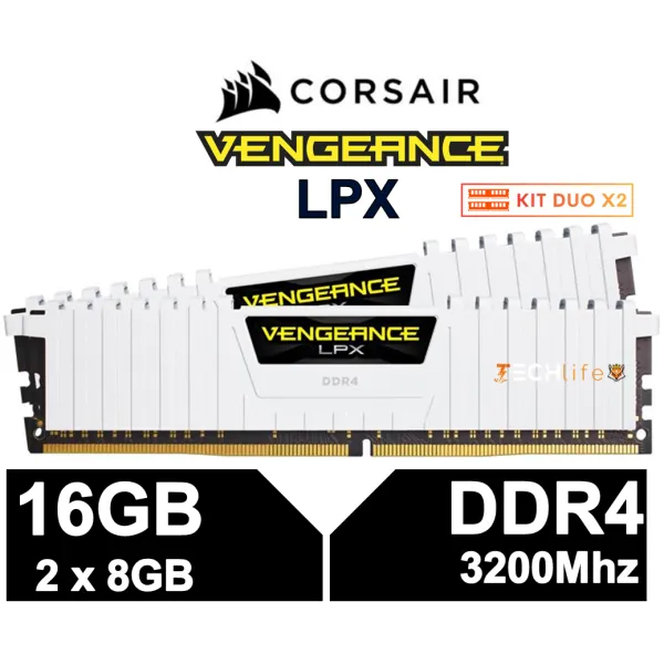 Corsair Vengeance LPX DDR4 3200MHz PC4-25600 16GB 2x8GB CL16 Blanca