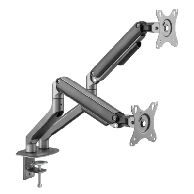BRAZO DE MONITOR GEMBIRD PARA 2 PANTALLAS DE ESCRITORIO GRIS BRAZO DE MONITOR GEMBIRD PARA 2 PANTALLAS DE ESCRITORIO GRIS