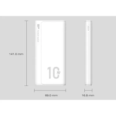 Silicon Power Bank QP15 Blanco Batería 10.000mAh Carga rápida