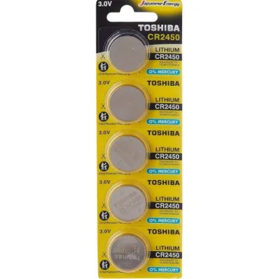 Pack de 5 Pilas de Botón Toshiba CR2450/ 3V/ Alcalinas Pack de 5 Pilas de Botón Toshiba CR2450/ 3V/ Alcalinas