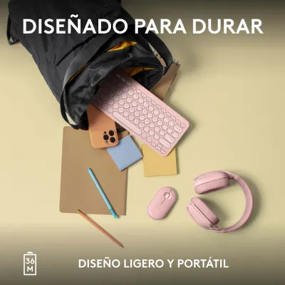 Logitech Pebble Keys 2 K380s Rosa Teclado Bluetooth Logitech Pebble Keys 2 K380s Rosa Teclado Bluetooth