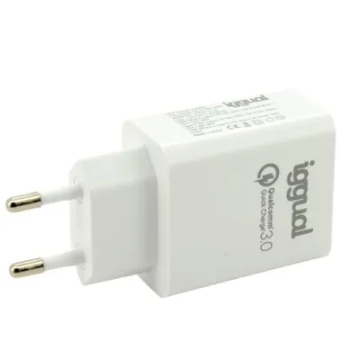 Iggual Cargador Doble USB Quickcharge 3.0 + Tipo-C PD 20W