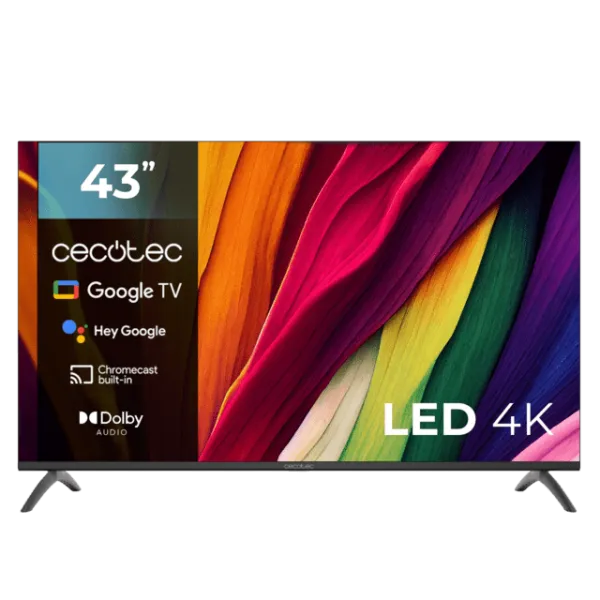 Cecotec TV 43" 4K UHD A4 series ALU40043 HDR10 Google TV Wifi Smart TV
