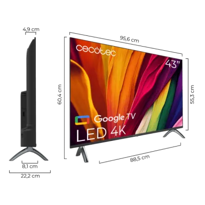 Cecotec TV 43" 4K UHD A4 series ALU40043 HDR10 Google TV Wifi