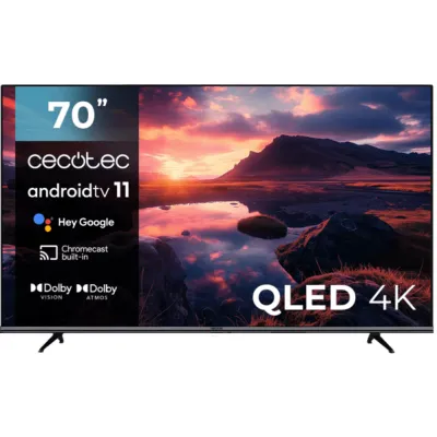 Cecotec TV QLED 70” 4K UHD V1+ Series VQU11070+Android 11, Sin