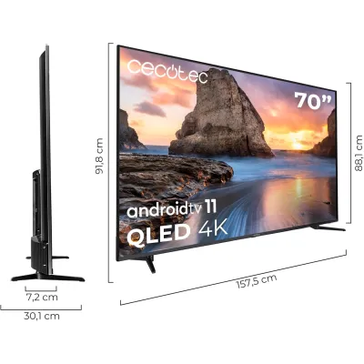 Cecotec TV QLED 70” 4K UHD V1+ Series VQU11070+Android 11, Sin