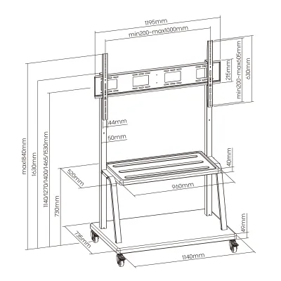 Ewent EW1541 soporte para pantalla de señalización 3,05 m