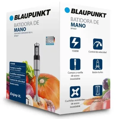 Blaupunkt BP4007 Batidora de Mano 1L 1500W Acero Inoxidable