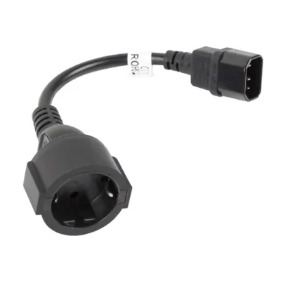 Lanberg Cable de Extensión IEC 320 C14 a Schuko Hembra/Hembra