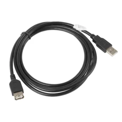 Lanberg Cable USB-A 2.0 Macho/Hembra 1.8m Negro