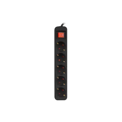 Lanberg Regleta 5 Tomas Schuko con Protección 1.5m Negra