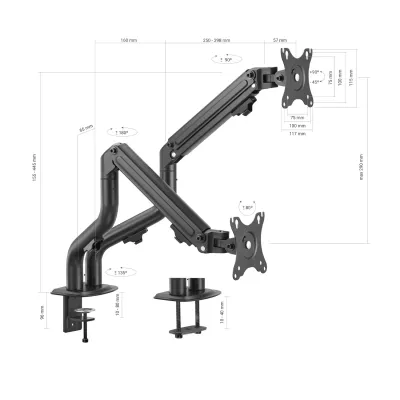 Aisens DT32TSR-141 Soporte Contrapeso Eco 2 Brazos para