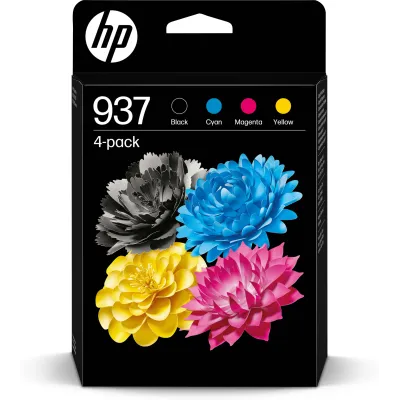 HP Paquete de 4 Cartuchos de Tinta Original 937 CMYK HP Paquete de 4 Cartuchos de Tinta Original 937 CMYK