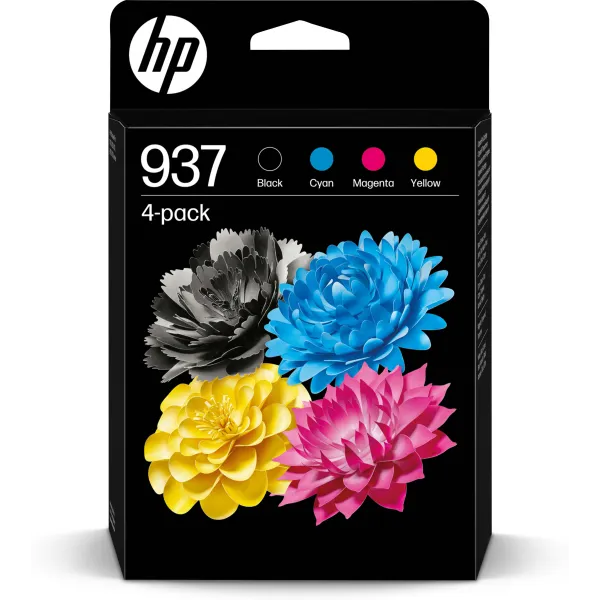 HP Paquete de 4 Cartuchos de Tinta Original 937 CMYK