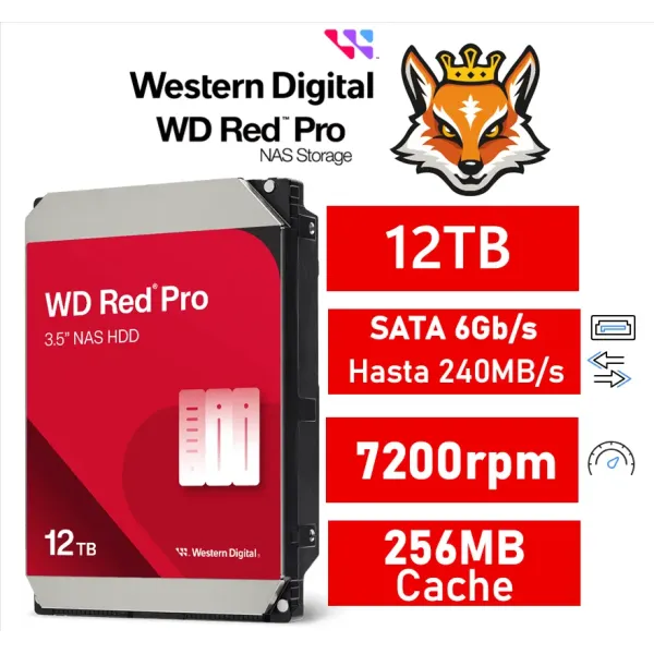 Disco Duro WD Red Pro 3.5" 12TB 256MB SATA 3