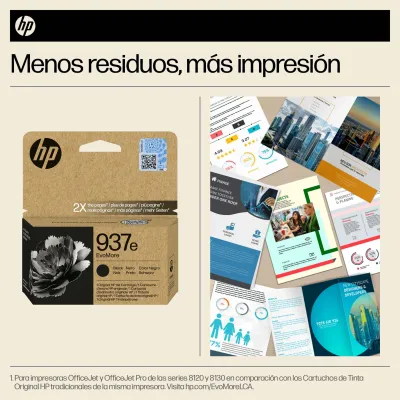 HP Cartucho de Tinta Original EvoMore 937e negra HP Cartucho de Tinta Original EvoMore 937e negra