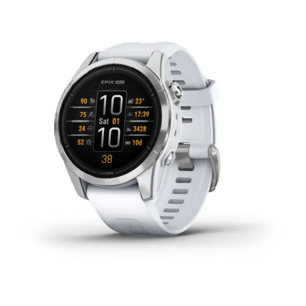 Garmin epix Pro (Gen 2) Edición Standard Reloj Smartwatch 42mm Plateado con Correa Blanca