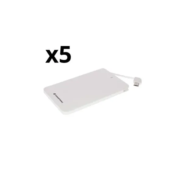 Kit 5 Unidades Powerbank Nortess 4.000mah Dual Conector Microusb / Iphone Color Blanco