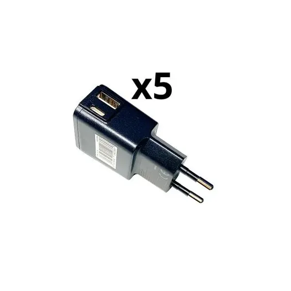 Cargador De Pared Nortess Kit 5 Unidades Usb 1 Puerto Usb A + Puerto Usb-c Color Negro