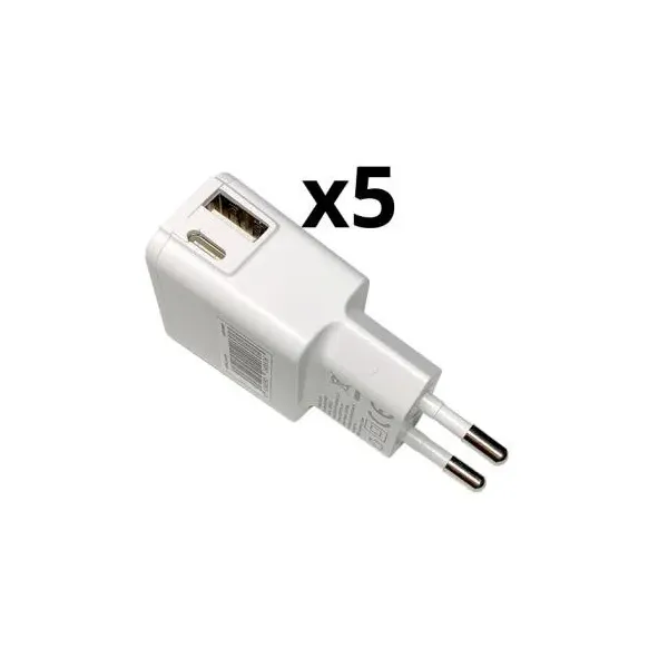 Cargador De Pared Nortess Kit 5 Unidades Usb 1 Puerto Usb A + Puerto Usb-c Color Blanco