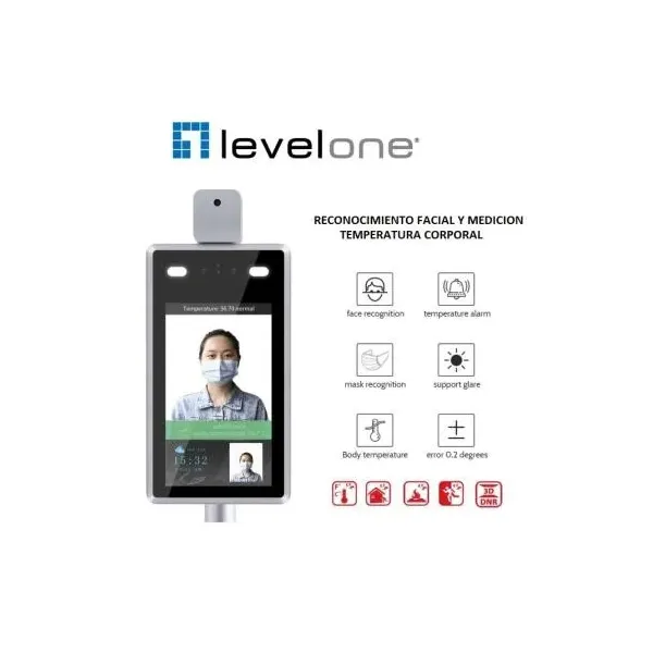Camara Ip Con Medicion De Temperatura Y Reconocimiento Facial Level One 1080p