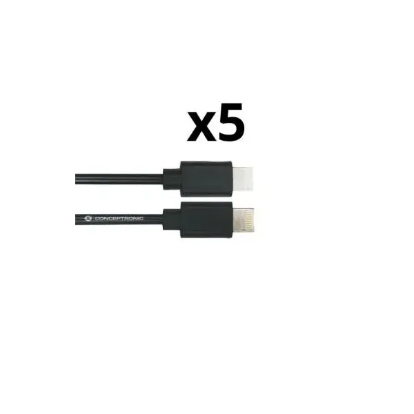 Kit 5 Unidades Cable Usb 3.0 A Macho A Usb-c Nortess 1metro Color Negro