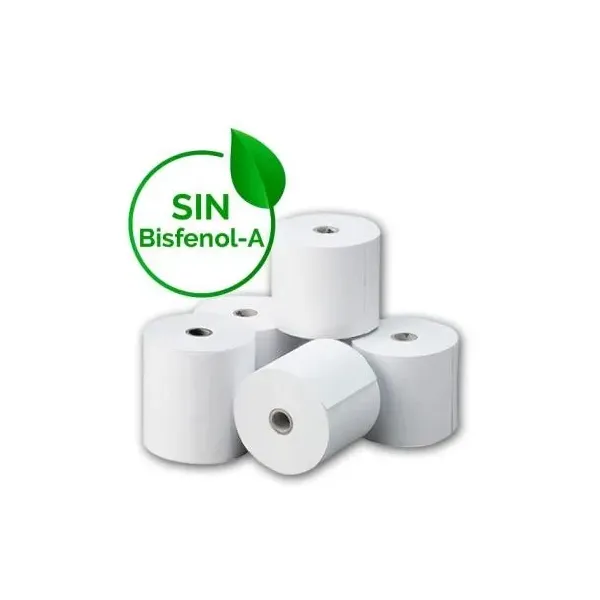 Pack De 8 Rollos De Papel Termico De 80x60mm Libre De Bisfenol A