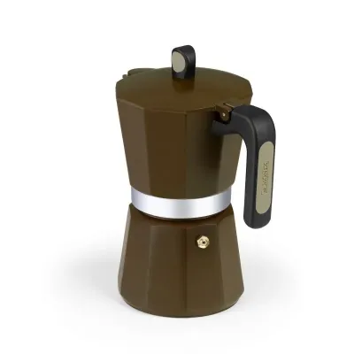 Monix New Cream Cafetera Italiana de Aluminio 9 Tazas Marrón Monix New Cream Cafetera Italiana de Aluminio 9 Tazas Marrón