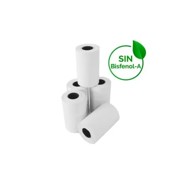 Pack De 10 Rollos De Papel Termico De 57x35mm Libre De Bisfenol A