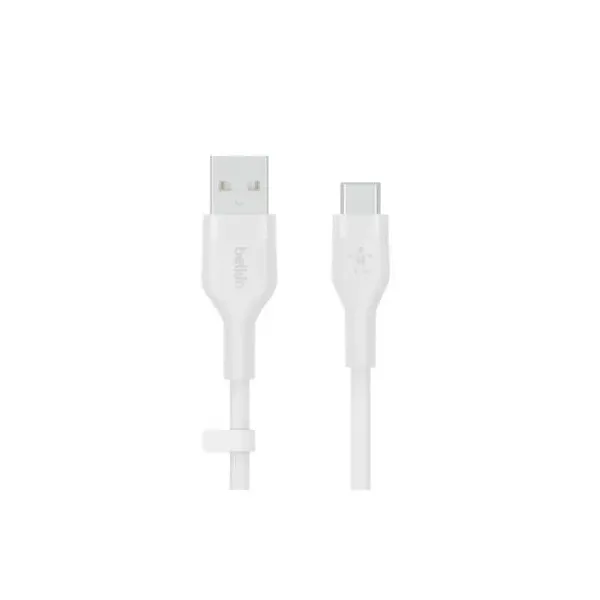 Cable Belkin Cab008bt1mwh Usb-c A Usb-a Boost Charge 1m Color Blanco Silicona Con Clip